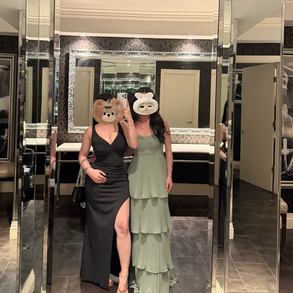 Lulus seriously sensational sage brush strapless tiered maxi dress - Picture 3 of 3